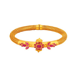 22KT YELLOW GOLD AND RUBY BANGLE