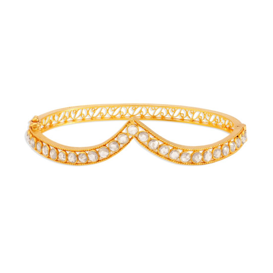 22KT GOLD AND POLKY DIAMONDS BANGLE