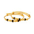 PAIR OF 22KT YELLOW GOLD BRACELETS WITH BLACK BEADS