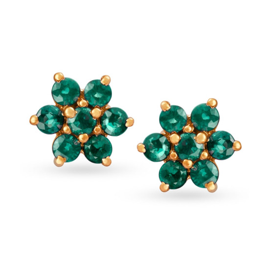 LYNX EMERALD STUD EARRINGS