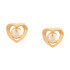 18KT PEARL DIAMOND HEART STUDS