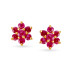 18KT GOLD RUBY AND DIAMOND STUD EARRINGS