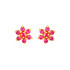 18KT RUBY FLORAL STUDS