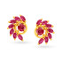 YELLOW GOLD RUBY STUD EARRINGS