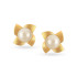 18KT GOLD PEARL AND DIAMOND STUD EARRINGS