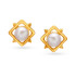 18KT GOLD PEARL AND DIAMOND STUD EARRINGS