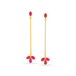 18KT RUBY FLORAL DROPS