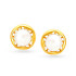 18KT GOLD PEARL AND DIAMOND STUD EARRINGS