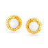 18KT GOLD PEARL AND DIAMOND STUD EARRINGS