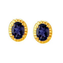 18KT GOLD DIAMOND AND SAPPHIRE STUD EARRINGS