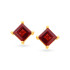 AVA SQUARE GARNET STUD EARRINGS