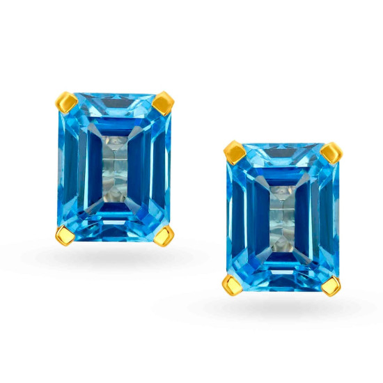 AZURE BLUE TOPAZ STUD EARRINGS