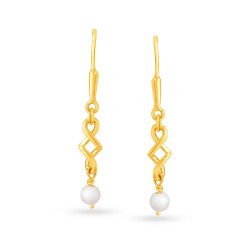 22KT YELLOW GOLD AND PEARL DROP EARRINGS