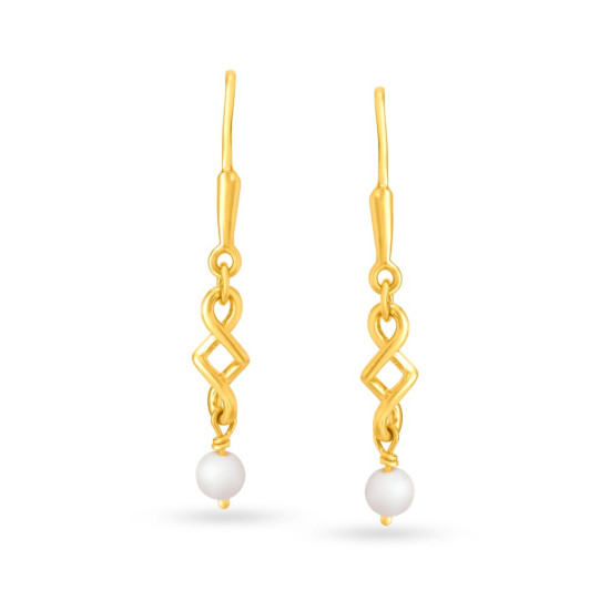 22KT YELLOW GOLD AND PEARL DROP EARRINGS