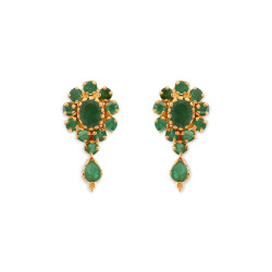 22KT GOLD EMERALD FLORAL DROPS