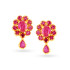 YELLOW GOLD RUBY DROP EARRINGS