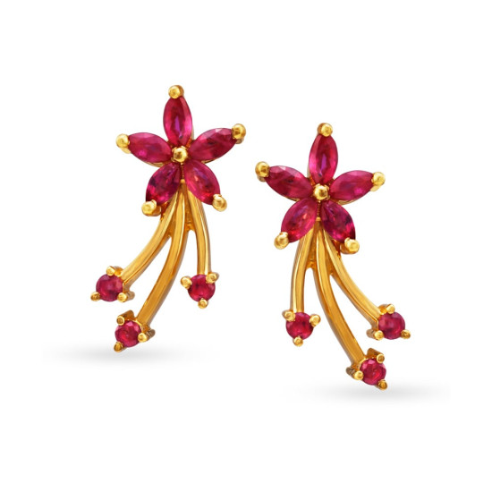 22KT GOLD AND RUBY STUD EARRINGS