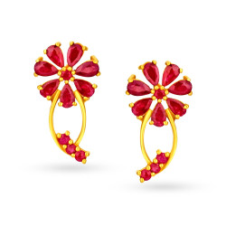 22KT GOLD AND RUBY DROP EARRINGS