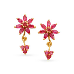 22KT GOLD AND RUBY STUD EARRINGS