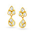 22KT GOLD AND KUNDAN GLASS DROP EARRINGS