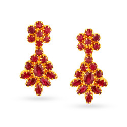 22KT GOLD AND RUBY DROP EARRINGS