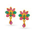 22KT GOLD RUBY AND EMERALD DROP EARRINGS