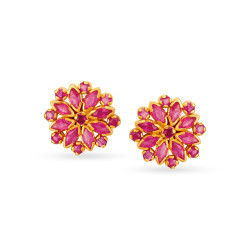 22KT GOLD AND RUBY STUD EARRINGS