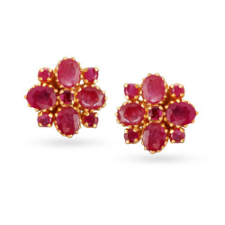 22KT GOLD AND RUBY STUD EARRINGS