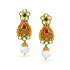 22KT GOLD AND KUNDAN GLASS DROP EARRINGS