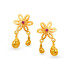 22KT GOLD AND SYNTHETIC STONES DROP EARRINGS