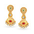 22KT GOLD AND KUNDAN GLASS DROP EARRINGS