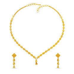 22KT GOLD NECKWEAR EARRINGS SET