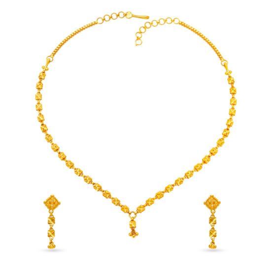 22KT GOLD NECKWEAR EARRINGS SET