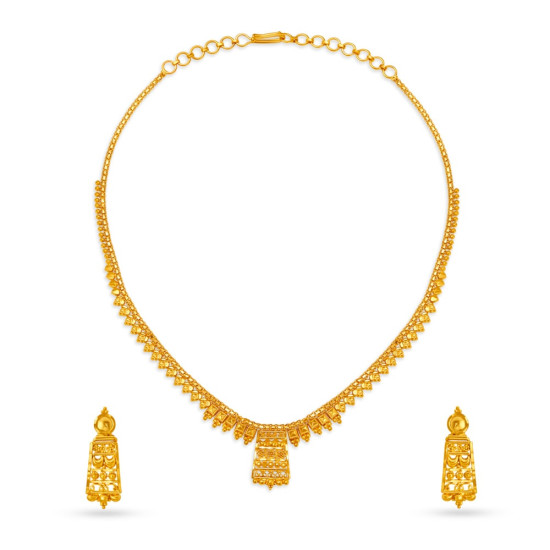 22KT GOLD NECKWEAR EARRINGS SET