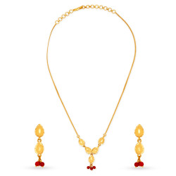 PETITE NECKWEAR AND EARRINGS SET IN 22KT DANGLING GOLD