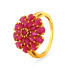 18KT RUBY FLORAL FINGER RING