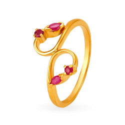 22KT GOLD AND RUBY FINGER RING