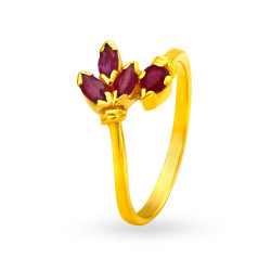 22KT GOLD AND RUBY FINGER RING