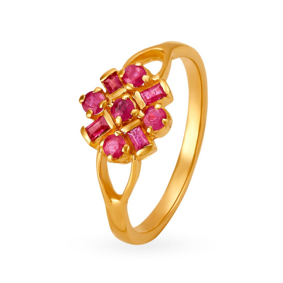 22KT GOLD AND RUBY FINGER RING