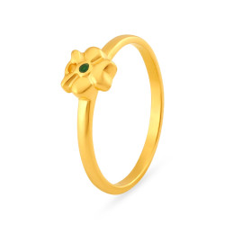 22KT GOLD FINGER RING WITH FLORAL DESIGN