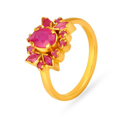 22KT GOLD AND RUBY FINGER RING