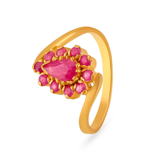 YELLOW GOLD RUBY FINGER RING