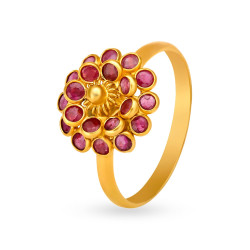 22KT GOLD AND RUBY FINGER RING