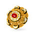 22KT GOLD AND KUNDAN GLASS FINGER RING