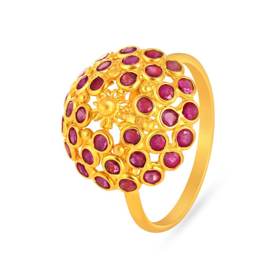 22KT GOLD AND RUBY FINGER RING