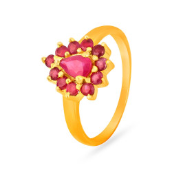 22KT GOLD AND RUBY FINGER RING