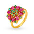 22KT GOLD RUBY AND EMERALD FINGER RING