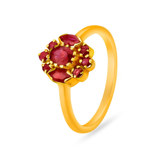 22KT GOLD AND RUBY FINGER RING