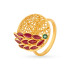 22KT GOLD RUBY AND EMERALD FINGER RING