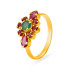 22KT GOLD RUBY AND EMERALD FINGER RING